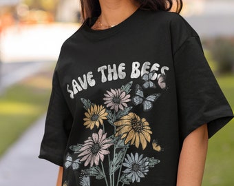 Save The Bees Bee Shirt Earth Shirt Environmental Shirt Environment Shirt Activist Shirt Save The Planet Aesthetic Clothes Trendy Clothes