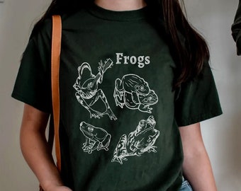 Frog Tshirt Frog Shirt Goblincore Clothing Frog And Toad Shirt Fairycore Clothing Cottagecore Shirt Fairy Shirt Indie Tshirt Indie Shirts