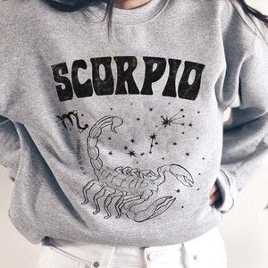 Scorpio Sweatshirt Vintage Scorpio Shirt Crew Neck Sweatshirt Scorpio Gifts Zodiac Shirts Vintage Zodiac Shirt Astrology Shirt Aesthetic