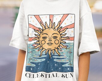 Celestial Shirt Mystical Shirt Occult Shirt Celestial SunTrendy Clothes Popular Right Now Tarot Card Shirt Aesthetic top Aesthetic Clothing