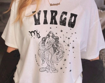 Virgo70s Inspired T-shirt Astrology Tee Retro Inspired Virgo Graphic T-Shirt  Zodiac T-Shirt Astrology top Zodiac Present Virgo girl Gift