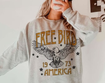 Free Bird Sweatshirt Thunderbird Eagle Shirt Bird Sweatshirt Free Bird Rock and Roll Shirt America Sweatshirt 80's Rock Nashville Sweatshirt
