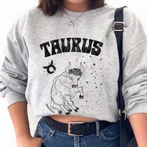 Taurus Sweatshirt Vintage Taurus shirt Crew Neck Sweatshirt Taurus Gifts Zodiac Shirts Vintage Zodiac Shirt Astrology Shirt