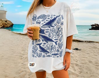 Protect Our Oceans Ecology Shirt Shark Shirt Turtle Save the Ocean Marine Life Shirt  T-shirt Earth Shirt Environmental Shirt Environment
