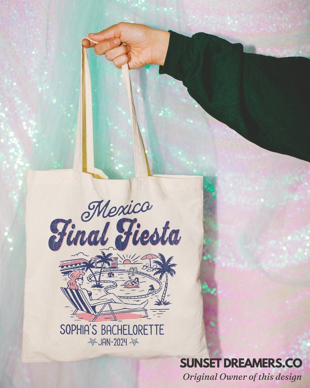 Custom Tote Bags Bachelorette Mexico Bachelorette Tulum Bachelorette ...