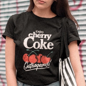 Retro Style 70's tee vintage inspired t-shirt  Cherry top Vintage Vibes Graphic T-shirt retro vibes t-shirt Cherry coke tee Cherry vintage