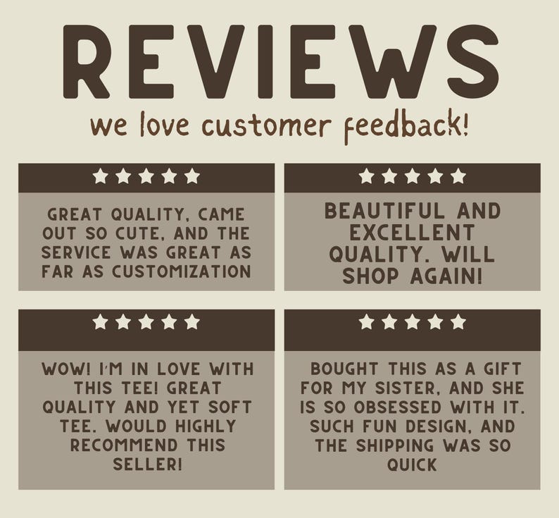 May include: Four customer reviews with five-star ratings for a product. The reviews highlight the quality, softness, and customization options of the product. One review mentions the product was purchased as a gift and the recipient loves it.