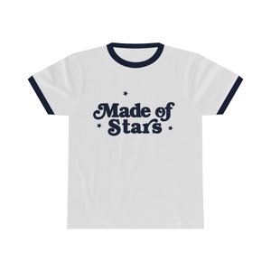 Made of Stars Ringer Tee womens graphic tees / vintage style 70s sci fi women / outer space galaxy universe tshirt / vintage t shirt image 3