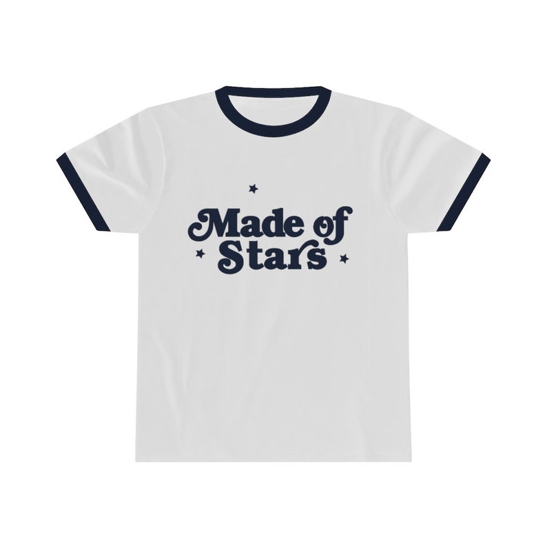 Made of Stars Ringer Tee womens graphic tees / vintage style 70s sci fi women / outer space galaxy universe tshirt / vintage t shirt image 3