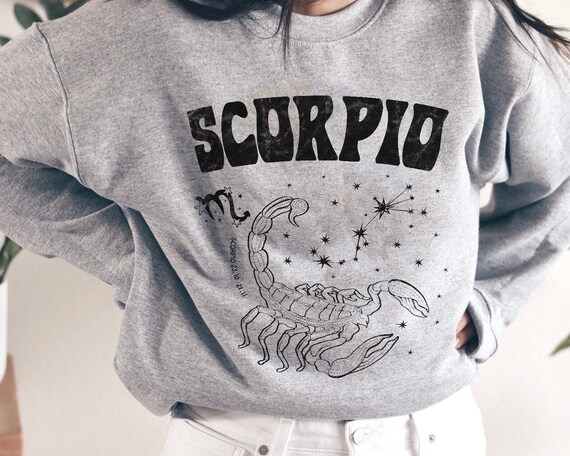 Scorpio Sweatshirt Vintage Scorpio Shirt Crew Neck Sweatshirt Scorpio Gifts Zodiac Shirts Vintage Zodiac Shirt Astrology Shirt Aesthetic