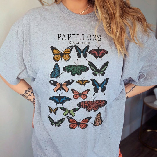 Butterfly Shirt  Naturecore Butterfly Top Cottagecore Shirt