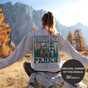 National Parks Crewneck Park Ranger Aesthetic Mountain Sweatshirt Retro Environmental Camping Clothes Forestcore Granola Girl Indie Sweater