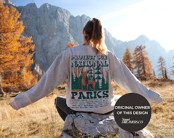 National Parks Crewneck Park Ranger Aesthetic Mountain Sweatshirt Retro Environmental Camping Clothes Forestcore Granola Girl Indie Sweater