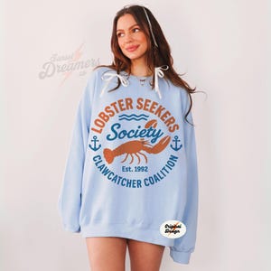 Fisherman Aesthetic Lobster Sweatshirt Coastal Vintage New England Crewneck Sweater Lobster Shirt Seafood Ocean Lover Gift Fishermancore