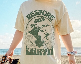 Comfort Colors Mother Earth T-shirt Earth Day Shirt Earth Shirt Environmental Shirt Environment Shirt Activist Shirt Save The Planet Aesthe