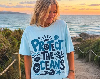 Protect Our Oceans Ecology Shirt Shark Shirt Earth Day Shirt Save the Ocean Marine Life Shirt Mother Earth Tshirt Earth Shirt