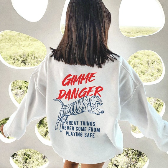 Tiger Crew Neck Aesthetic Crewneck Crew Neck Sweatshirt Tiger Head
