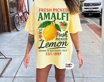 Lemon Shirt Amalfi Coast Shirt La Dolce Vita Shirt Limoncello Shirt Tomato Girl Summer Shirt Citrus Shirt Italian Market Shirt Italian Gift