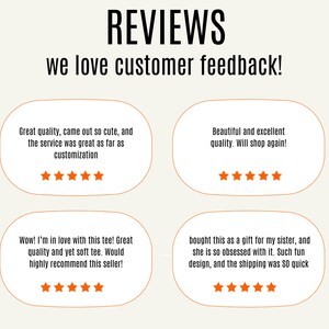 May include: Four customer reviews with five-star ratings for a product. The reviews highlight the quality, cuteness, and excellent service of the product. One review mentions the soft texture of the product and recommends the seller.
