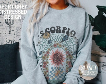 Zodiac Sweatshirt Scorpio Sweatshirt Scorpio  Crewneck Scorpio Shirt Astrology Sweatshirt Scorpio Gift Scorpio Sweater Men Scorpio Sweater