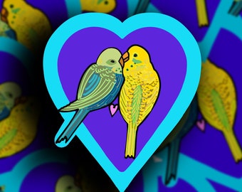 Love Birds, Heart, Valentines, Decal, sticker, illustration, decorative, journal, planner stickers, water bottle