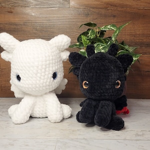 ライトフューリードラゴンぬいぐるみホワイトドラゴントゥースレス