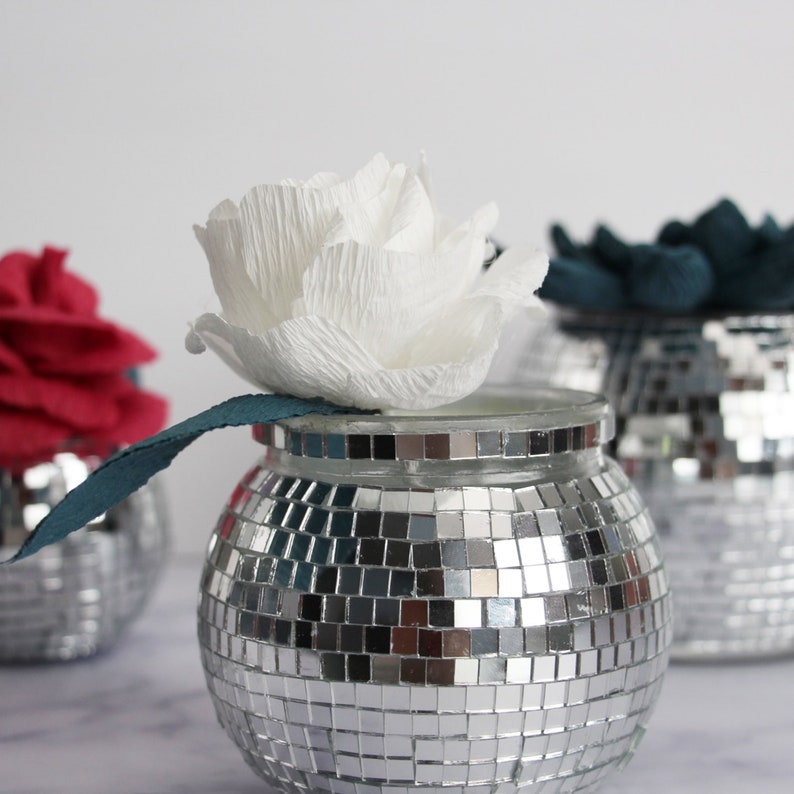 Disco Ball Glass Flower Vase/Disco Ball Succulent Planter with Etsy