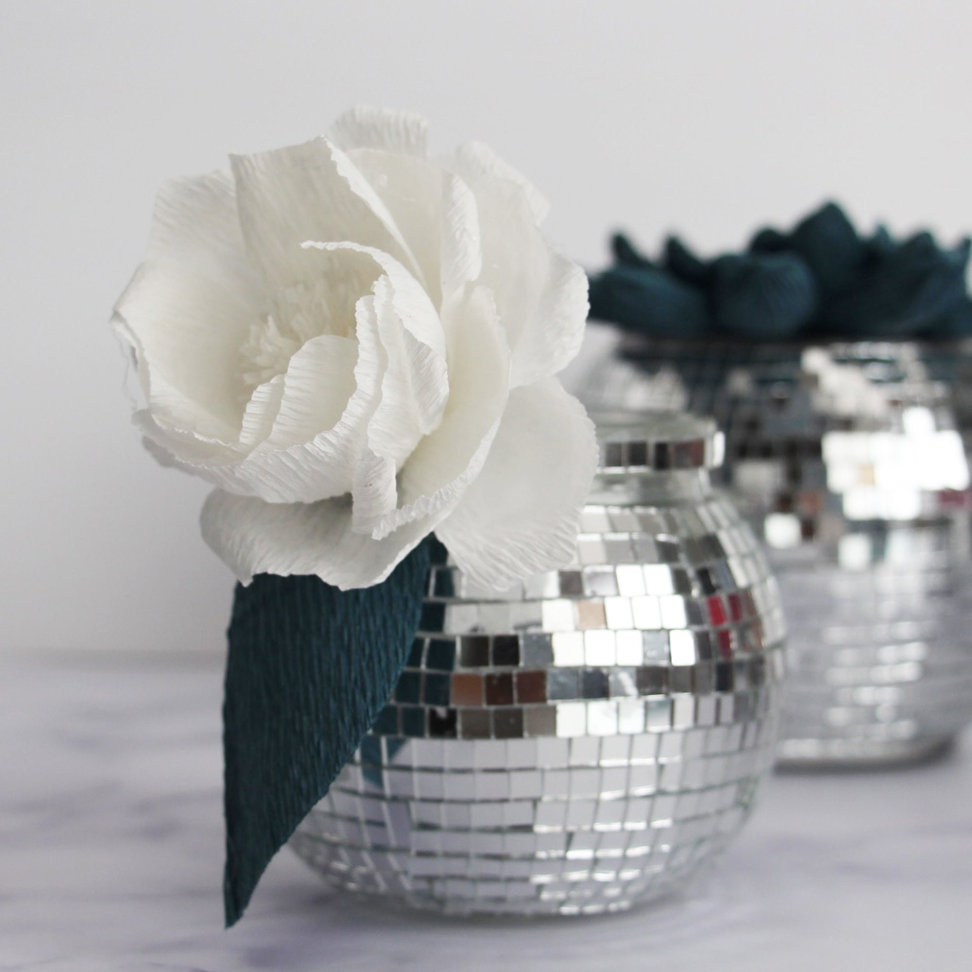 Disco Ball Glass Flower Vase/Disco Ball Succulent Planter with | Etsy