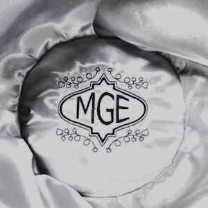 Bridal Satin Hat Liner For Western Hats or fedora&#39;s with Monogram (HV263)