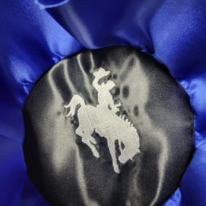 Bridal Satin Hat Liner With Bucking Bronco design  with Your choice of colors