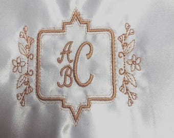 Bridal Satin Hat Liner For Western with monogram in Gold or Black ( Hv260)