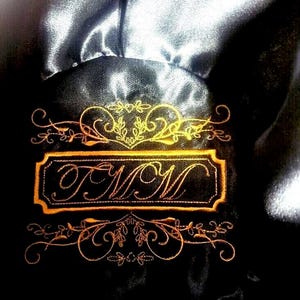 Monogrammed Bridal Satin Hat Liner with  Edwardian Scripts(HV262)