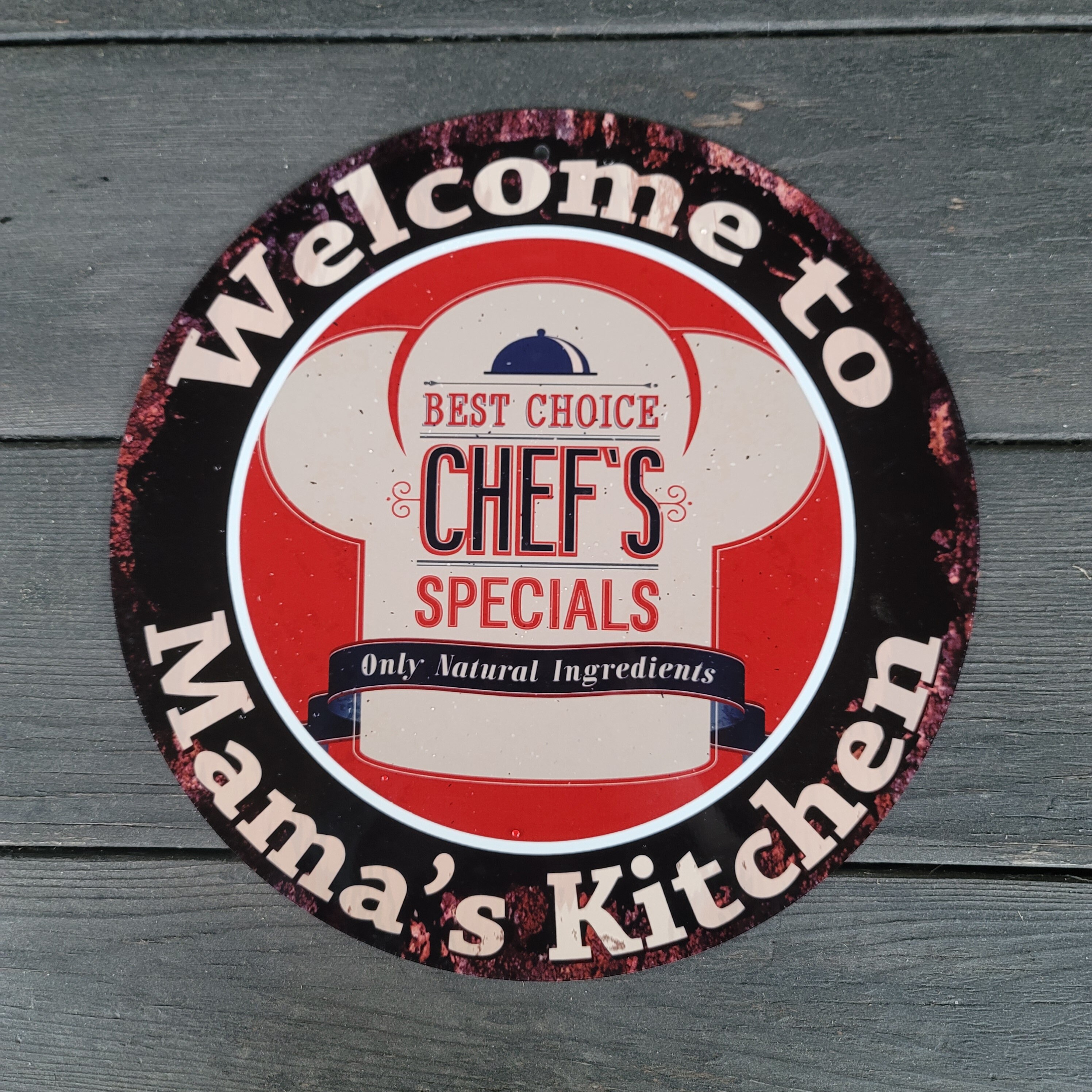 Custom Your Text Chef Hat Metal Sign, Personalized Kitchen Decor, Funny ...