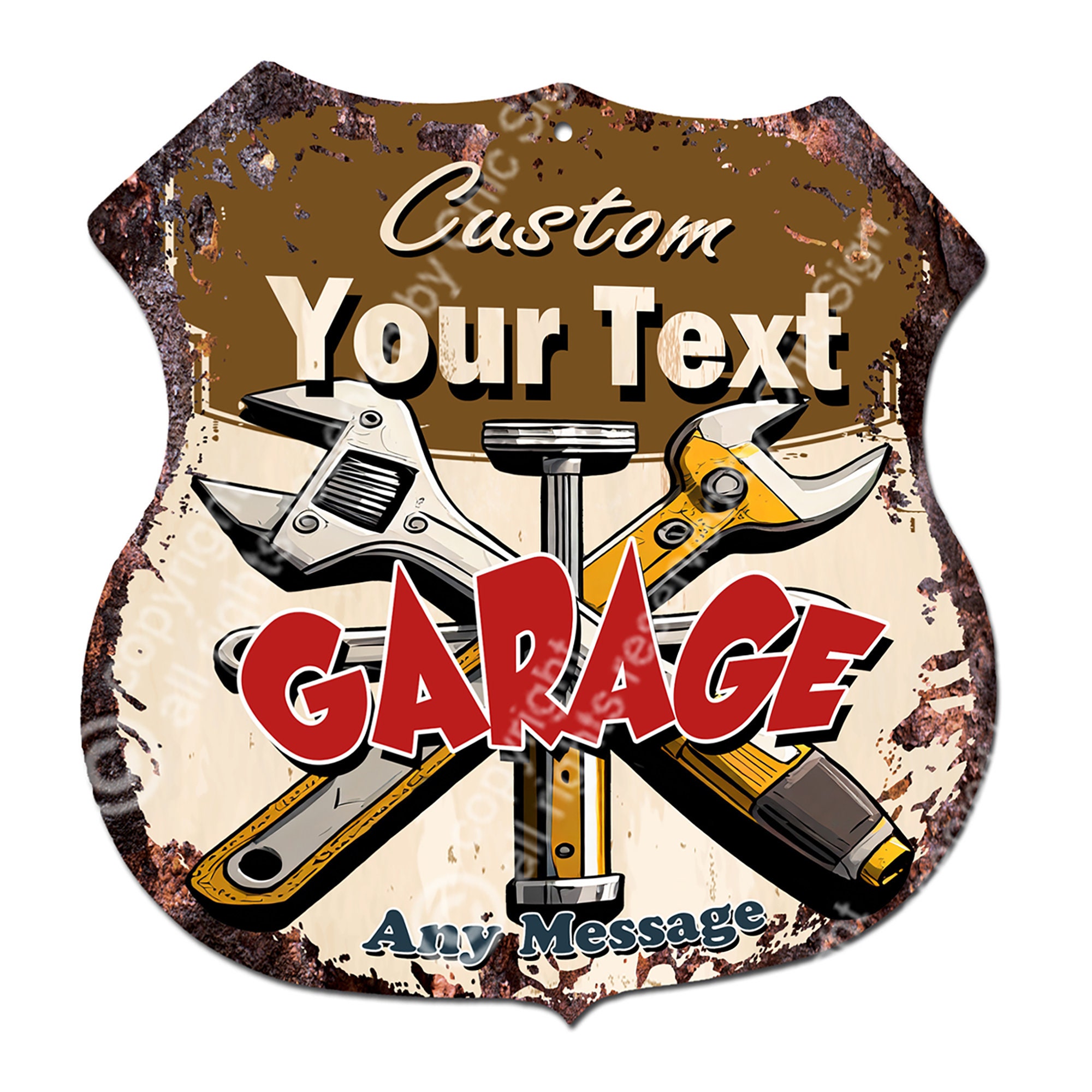 Tool Theme Sign Custom Garage Tools Metal Sign, Personalized Tool Kit Wall Home Decor ...