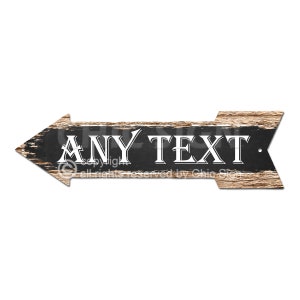 Custom Any Text Arrow Metal Sign, Direction Sign, Personalized Rustic Design Aluminum Wall Decor, Pointing Home Decor, Left/Right AP0384