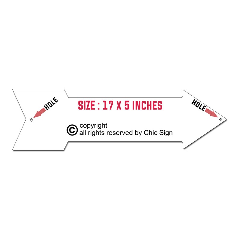 Custom Text Arrow Metal Sign, Personalized Directional Left Right Home ...