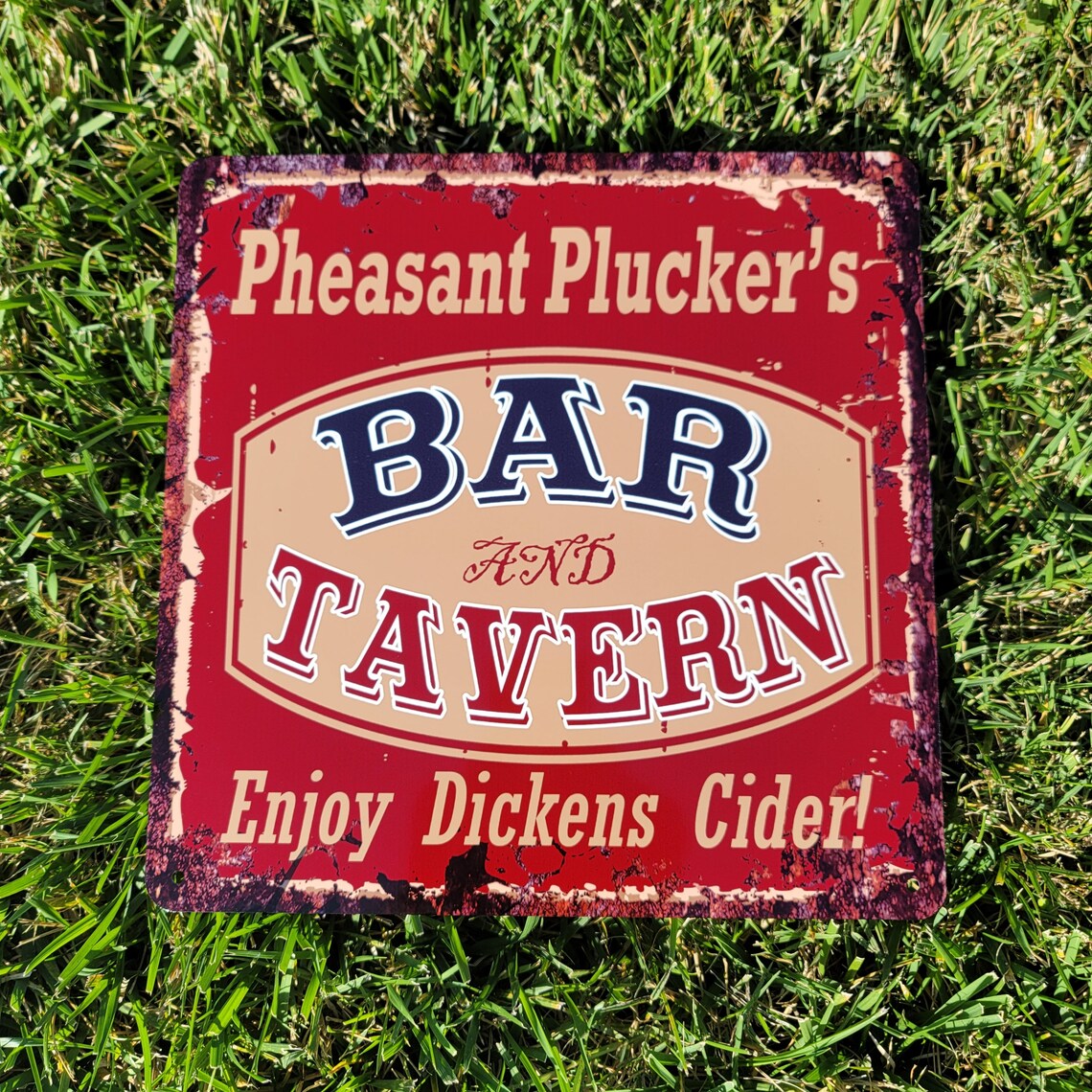 Custom Text Bar and Tavern Square Metal Sign, Personalized Name Gift ...