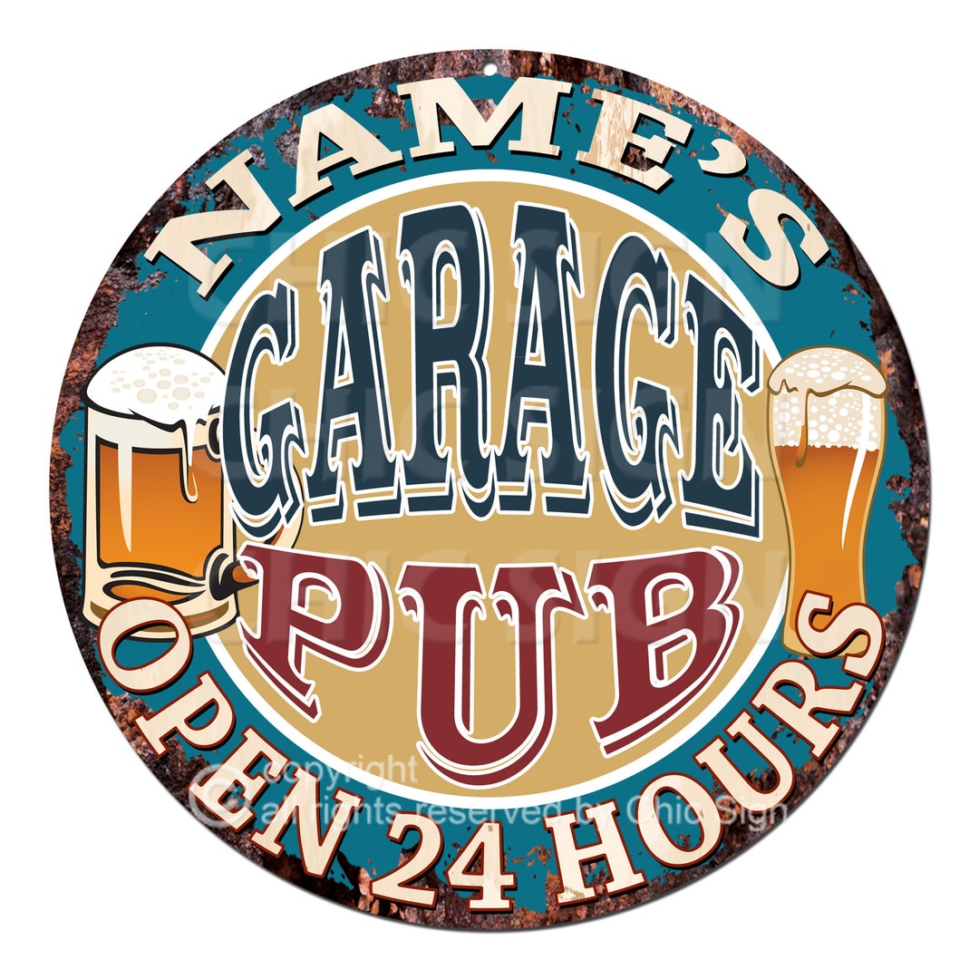 Open Pub Sign Custom Garage Pub Metal Sign, CP146 Open 24 Hours Sign, Beer Drink, Bar ...