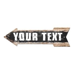 Custom Text Arrow Metal Sign, Personalized Directional Left Right Home Decor, Rustic Design, Gift Ideas for Him Her, Aluminum Wall Art AP379