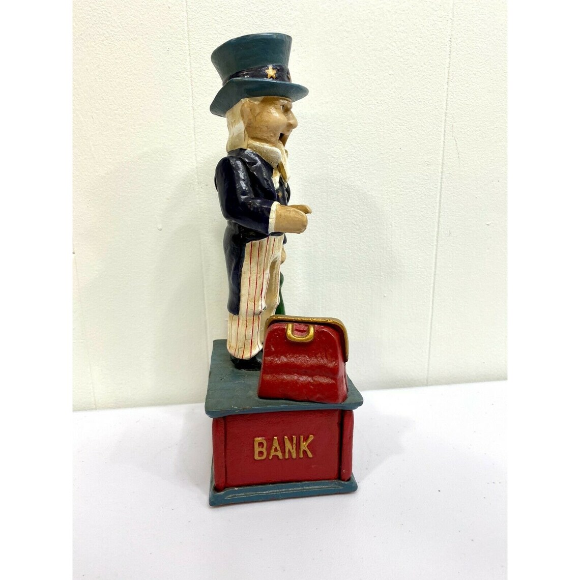 Vintage Uncle Sam Mechanical Coin Bank Cast Iron Metal Retro Etsy