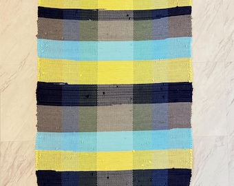 New Farmhouse Handmade Rag Rug Cottagecore Country Cotton Fringed Multicolor Scatter Throw
