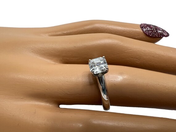 Asscher Cut CZ Engagement Ring: Sterling Silver S… - image 9