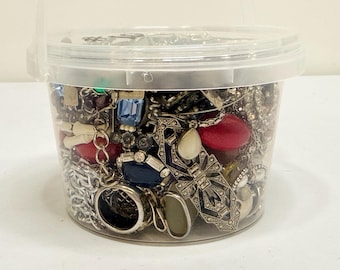 Vintage Jewelry Jars  All Wearable 16oz size Jars mixed Lots Estate Assorted Silver Tone