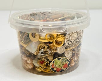 Vintage Jewelry Jars  All Wearable 16oz size Jars mixed Lots Estate Assorted Gold Tone
