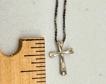 Cross Pendant Necklace 925 Sterling Silver Dainty S Link Herringbone Chain 20 in