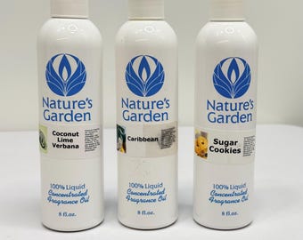 Lot of Nature's Garden Fragrance Oils Candle Making Assorted Scents 3 Bottles