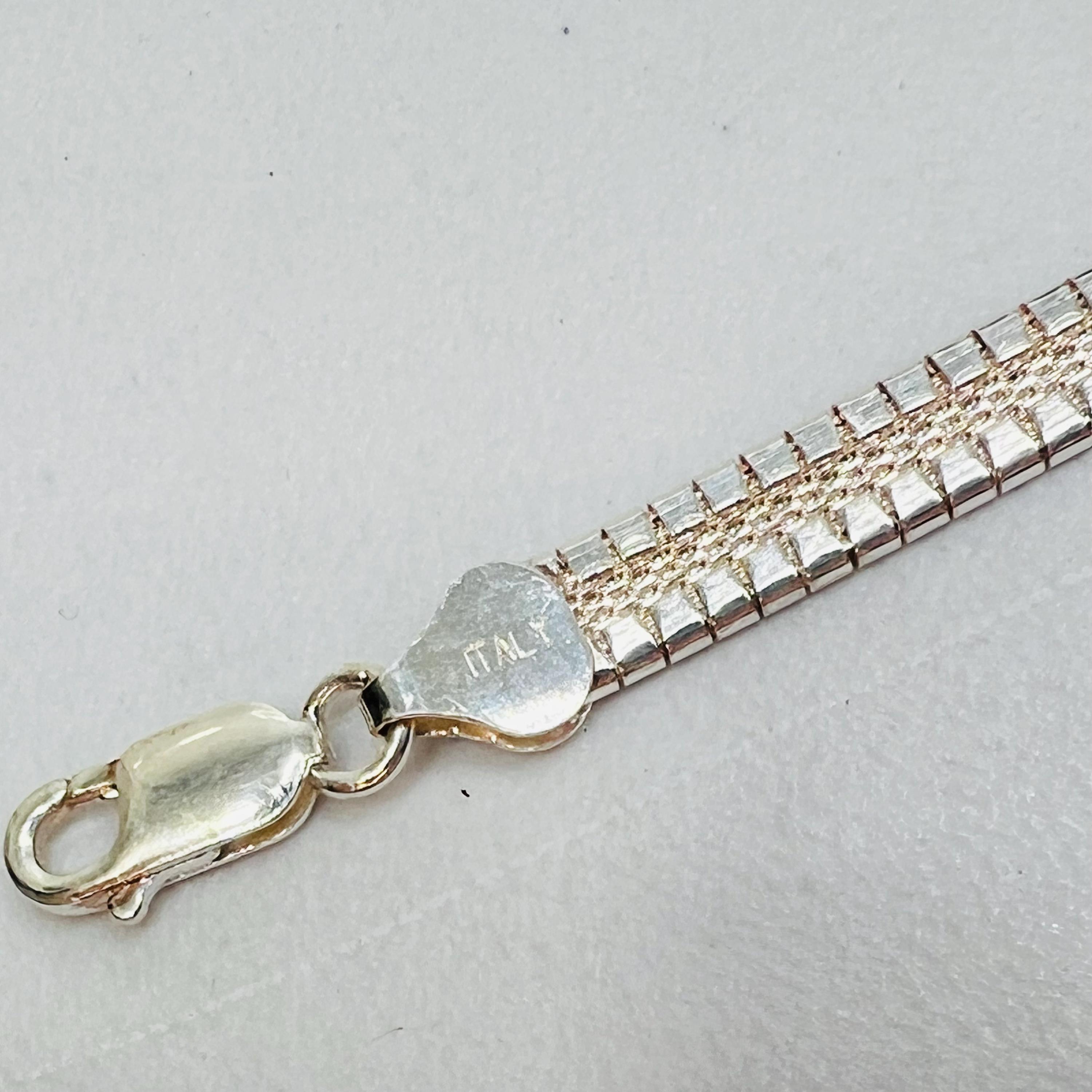 Sterling Silver Box Chain Bracelet: Unisex Classic Style  Solid 925 Sterling Silver Italian Box Chain Bracelet for Men, 7.5 Inches main image 0