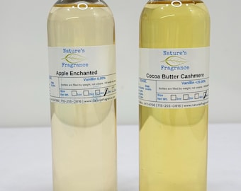 New Nature's Fragrance Soap Making Scented Oil Lot of 2 Apple, Cocoa Butter 8 oz each