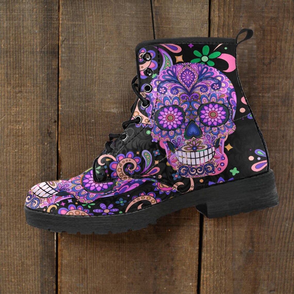sugar skull rain boots