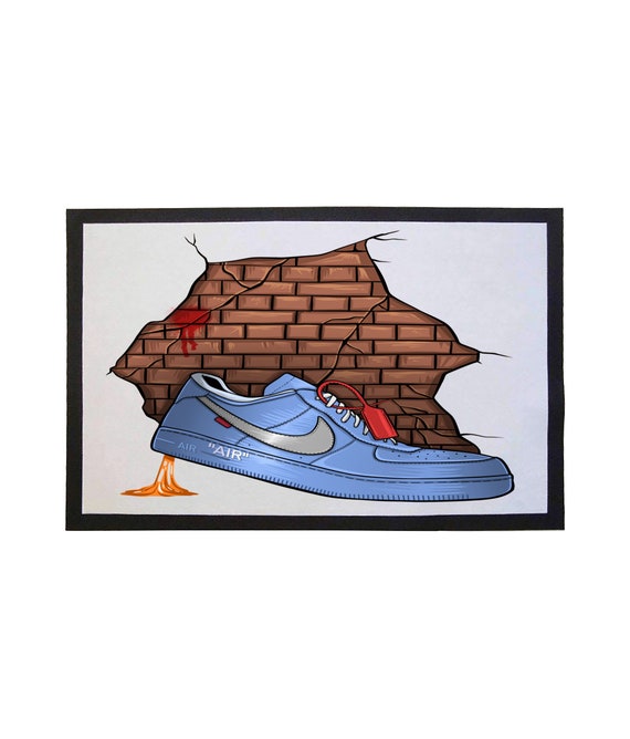 Doormat Nike Air Force 1 Off White Inspired Digital Artwork Etsy